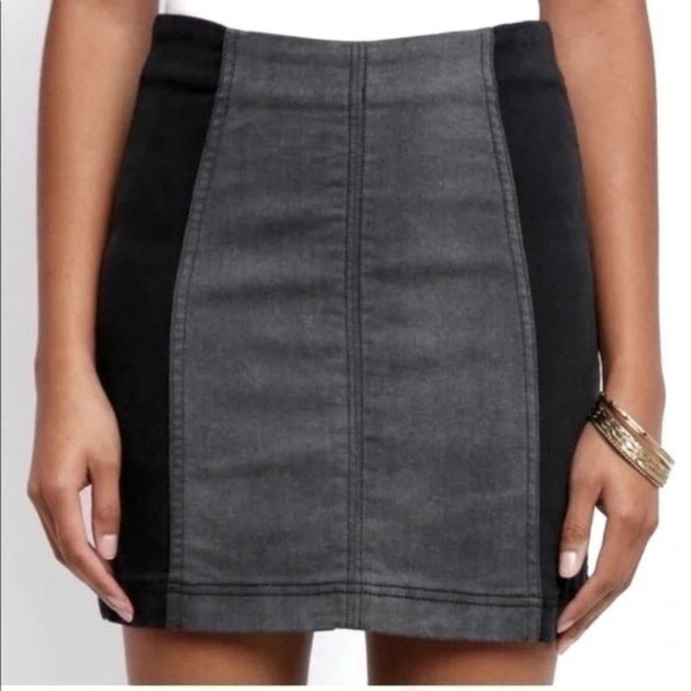 Free People Modern Femme Colorblock Mini Skirt